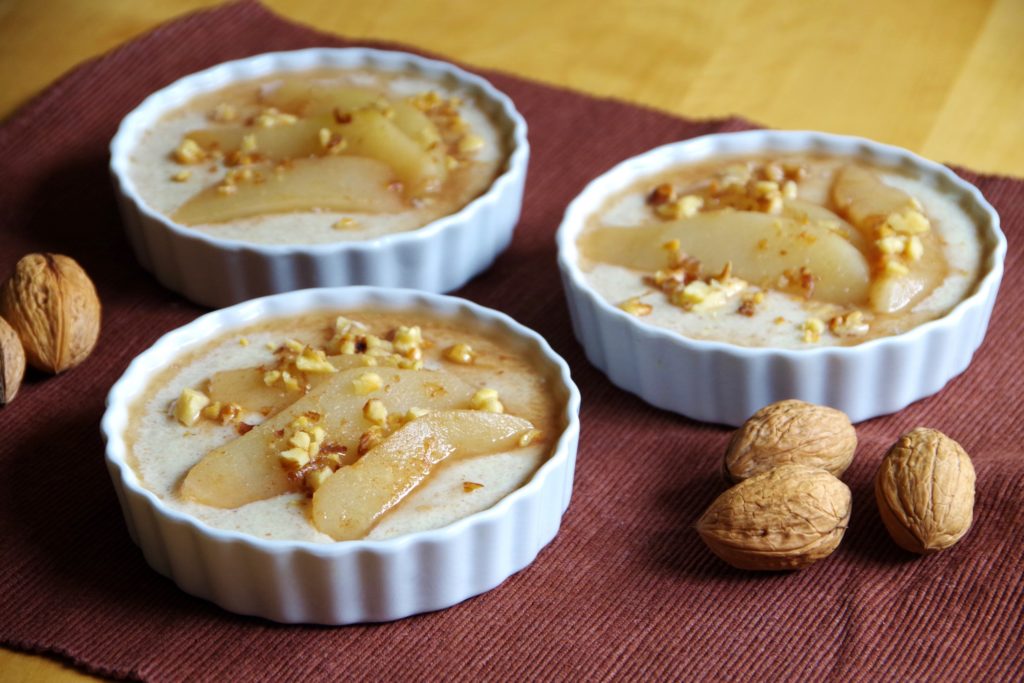 Grießbrei mit Birnenkompott (vegan, ohne Zucker) - Bäckerei Zuckerfrei